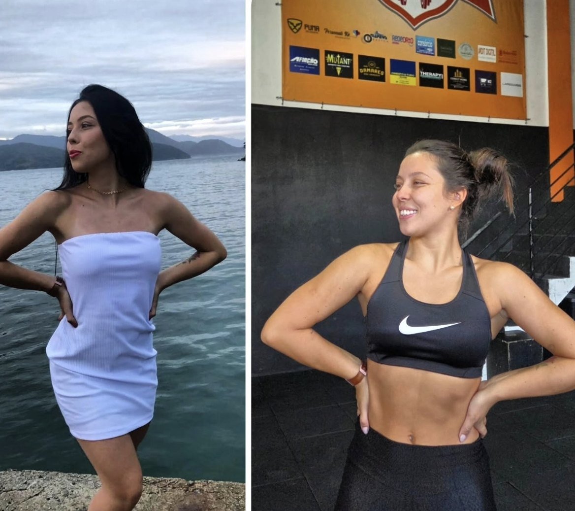 Antes e depois de uma aluna do CT Forma Certa